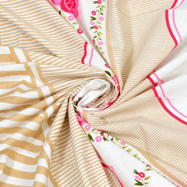 Yellow_Cotton_Rajwada_Pushp_Medallion_Collection_Double_Bedsheet_With_Pillow_Cover_100_X_108_Cm